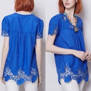 Anthropologie Vanessa Virginia Azurite Tunic Top